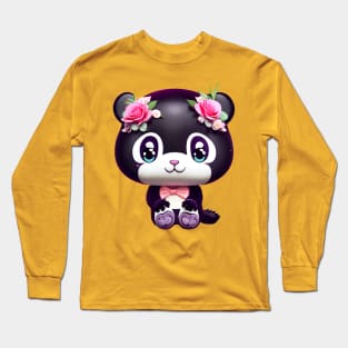 Cute kawaii panda bear Long Sleeve T-Shirt